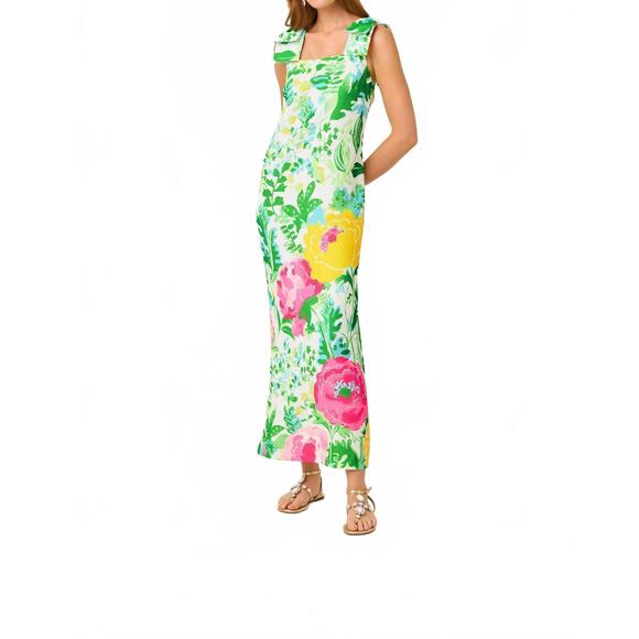 LILLY PULITZER Dresses & Skirts - NEW LILLY PULITZER bernice maxi dress in multi poppy party engineered woven
